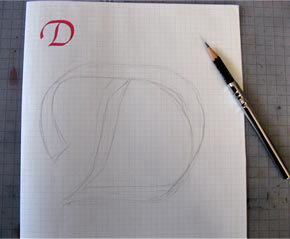 カリグラフィー 本の表紙”D”2