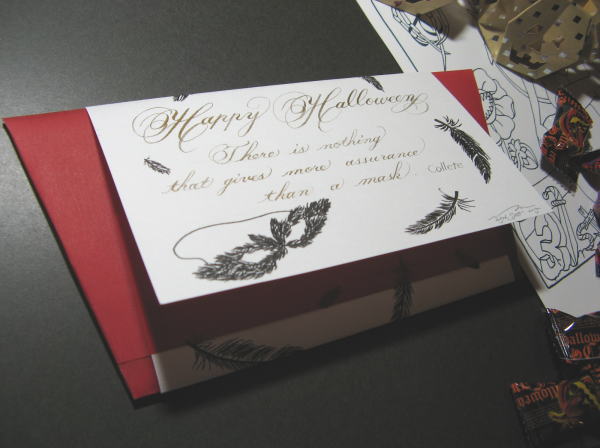 calligraphy Halloween 2015 Black quills envelope1