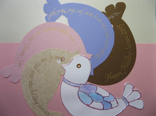 calligraphy paradaise Chrstmas pigeon card-1 2015