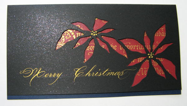 calligraphy paradaise Chrstmas pinsettia card-1 2015