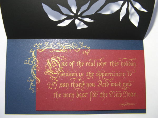 calligraphy paradaise Chrstmas rose card-2 2015