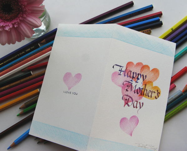 calligraphy Mother's day card1 2016