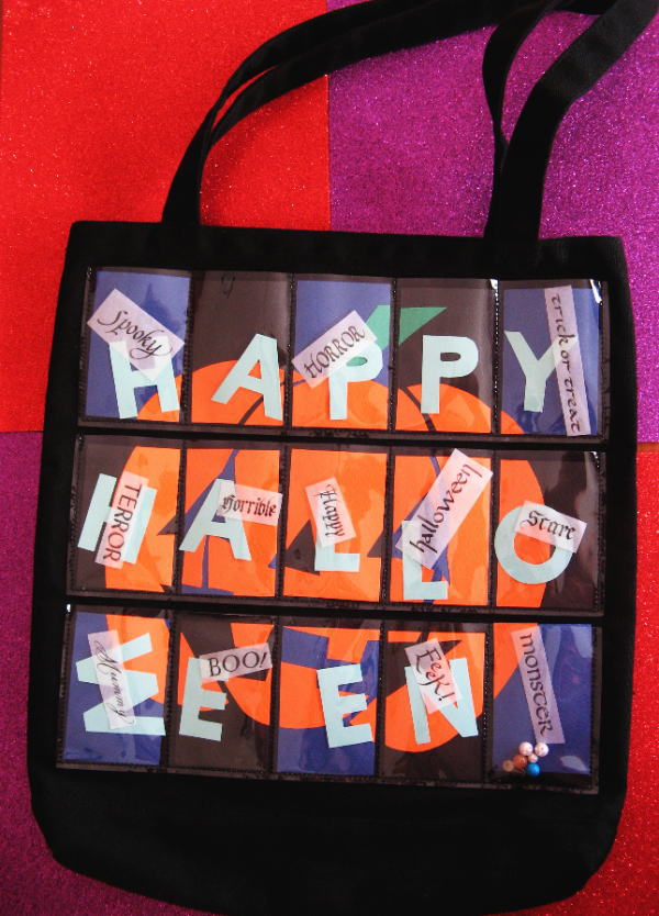 calligraphy Halloween toto bag3