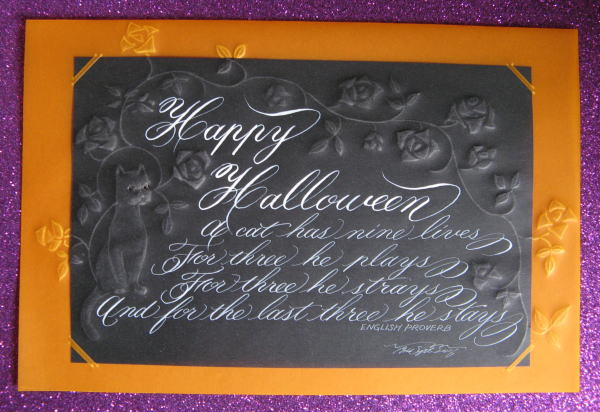 calligraphy Halloween black cat1