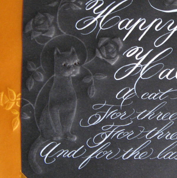 calligraphy Halloween black cat2