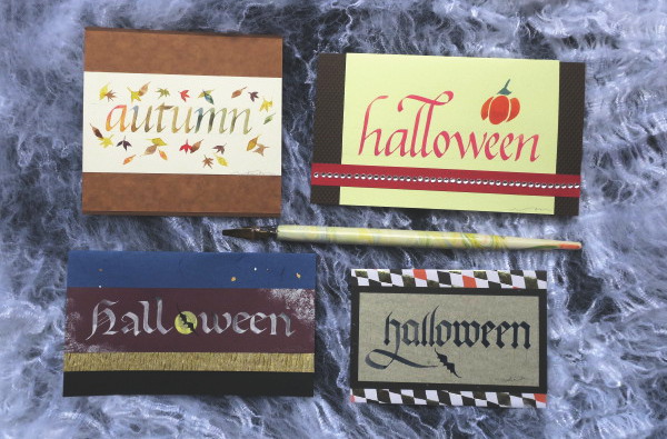 Halloween card italic gothic rutunda